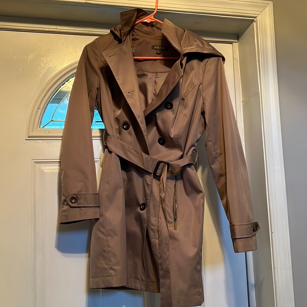 Gently worn beige/tan long trench coat